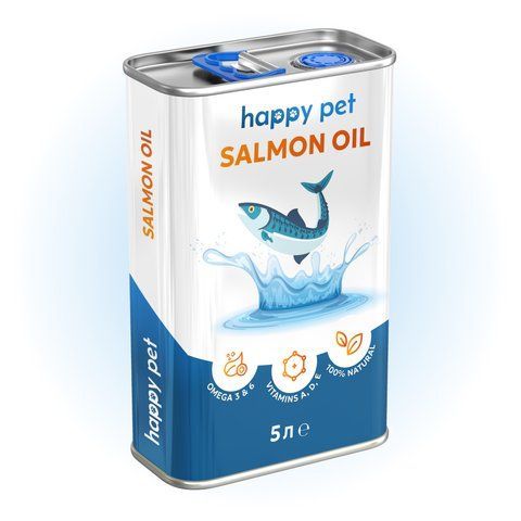 Лососева олія для здоров&rsquo;я шкіри та блиску шерсті собак і котів Happy Pet 5 л 13220 фото